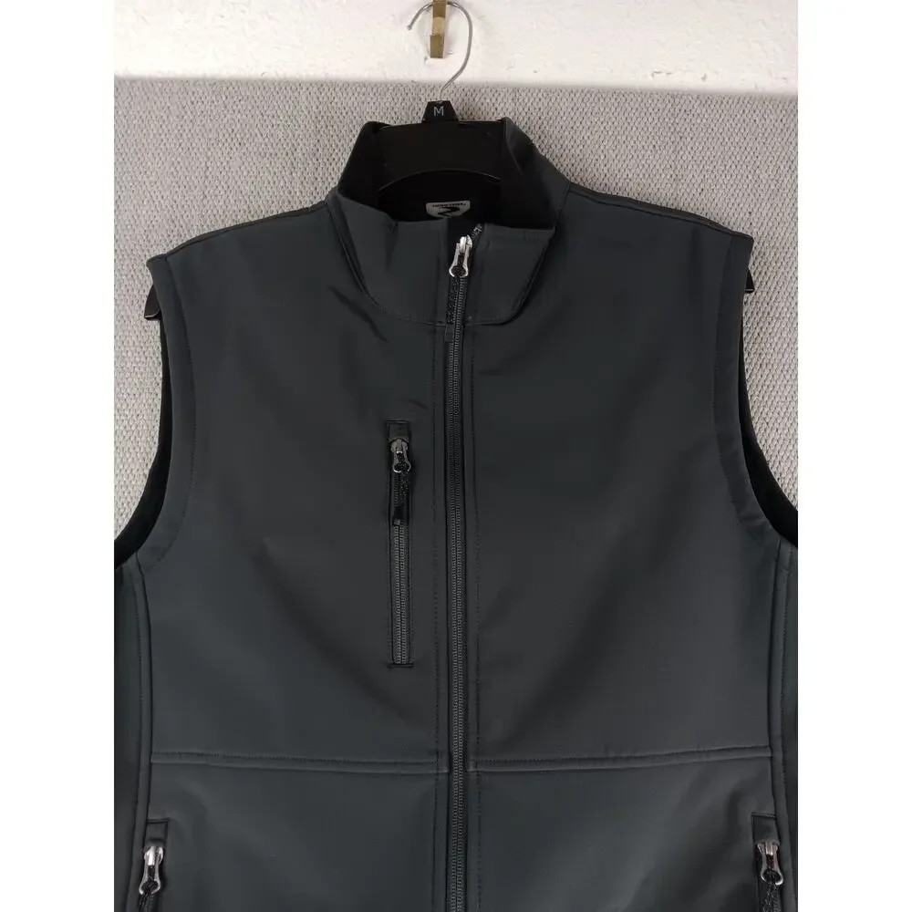 Storm Creek Trailblazer Softshell Vest Mens Medium Charcoal Gray Performance Zip